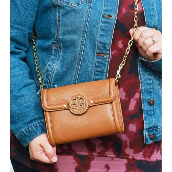 NWT Tory Burch Amanda Chain Wallet Crossbody Royal Tan
